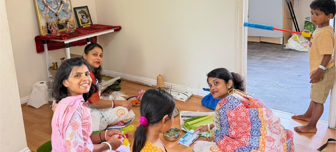 Community gathering during a home visit
