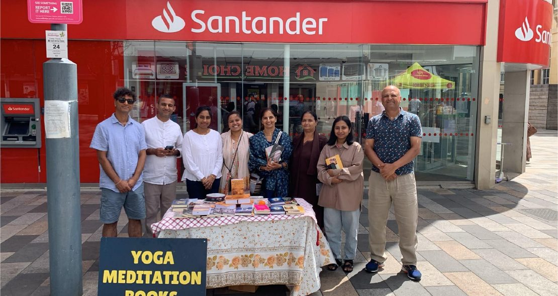 Book table at the Ilford High Road Monthly Sankirtan Festival